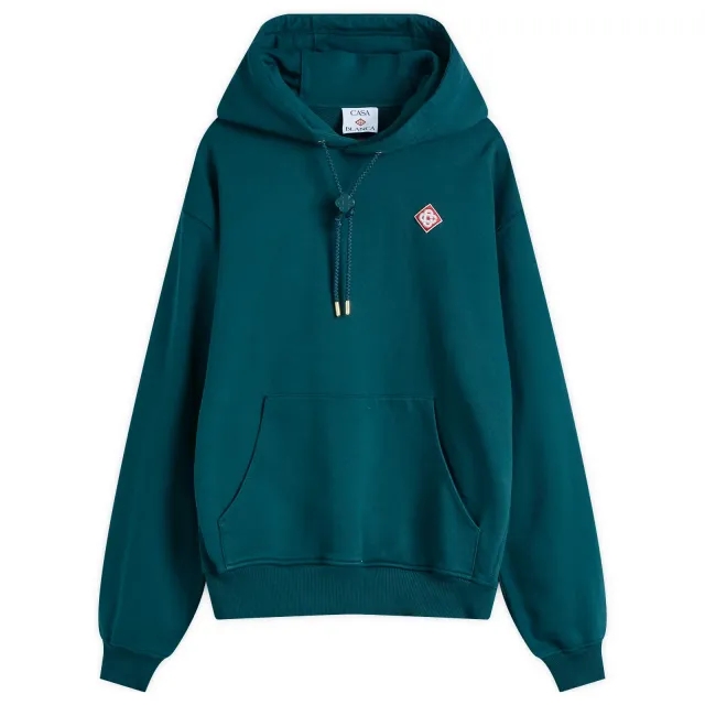 Casablanca Men's Embroidered Popover Hoodie Green