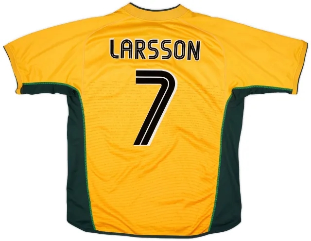 Umbro 2002-03 Celtic Away Shirt Larsson #7 - 8/10 - (XL)