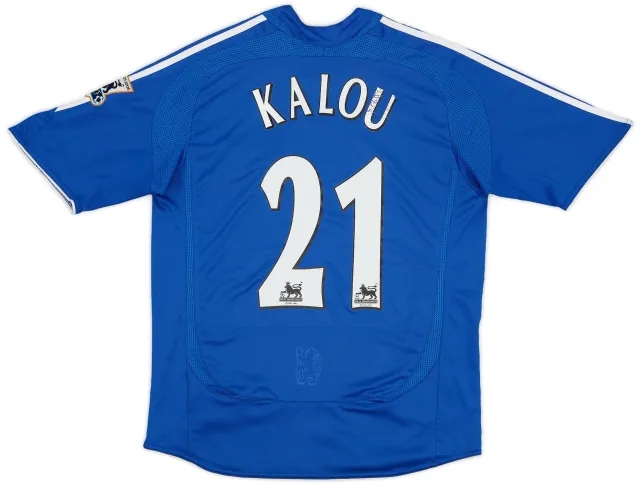 adidas 2006-08 Chelsea Home Shirt Kalou #21 - 5/10 - (L.Boys)