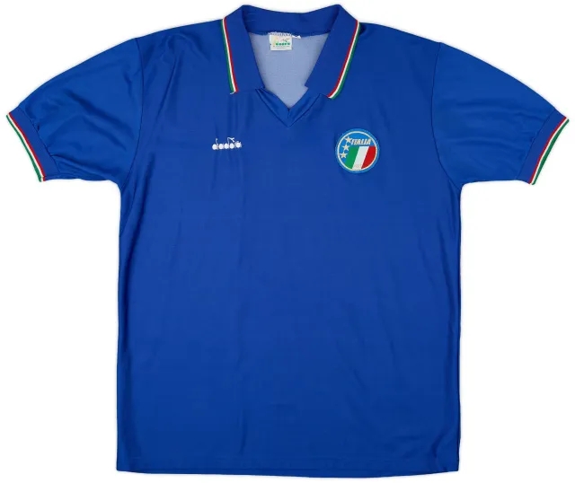 Diadora 1986-90 Italy Home Shirt - 9/10 - (XL)