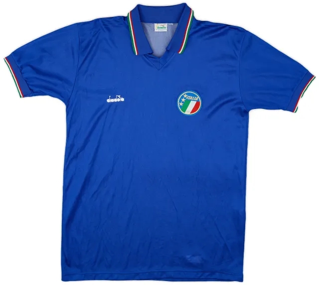 Diadora 1986-90 Italy Home Shirt - 9/10 - (L)