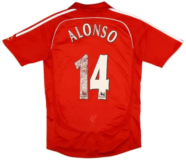 adidas 2006-08 Liverpool Home Shirt Alonso #14 - 5/10 - (S)