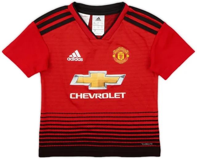 adidas 2018-19 Manchester United Home Shirt - 8/10 - (3-4 Years)