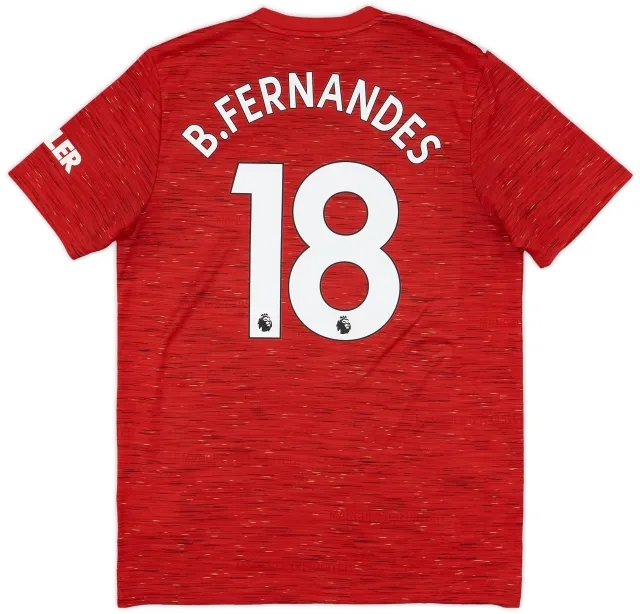 adidas 2020-21 Manchester United Home Shirt B.Fernandes #18 - 7/10 - (L)