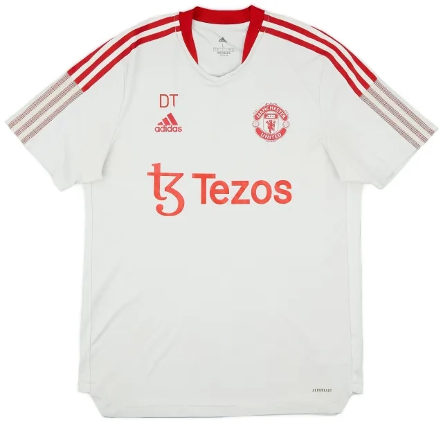 2021-22 Manchester United Staff Issue adidas Training Shirt 'DT' - 8/10 - (L)