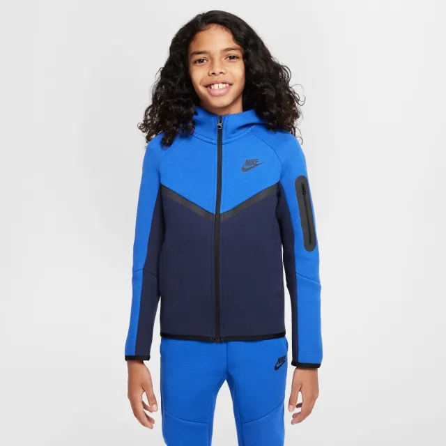Nike Tech Colorblock Unisex Hoodies - Blue