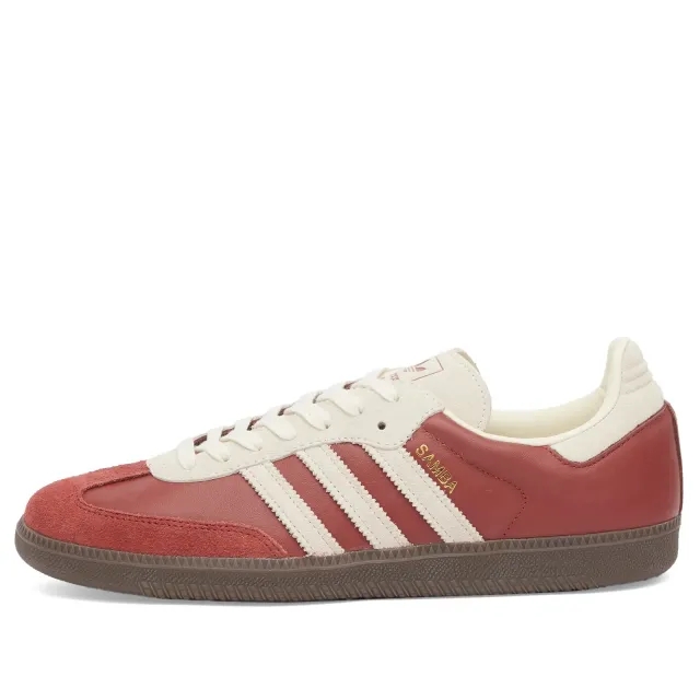 Adidas Originals Samba Og Trainers In Maroon And Beige-Brown