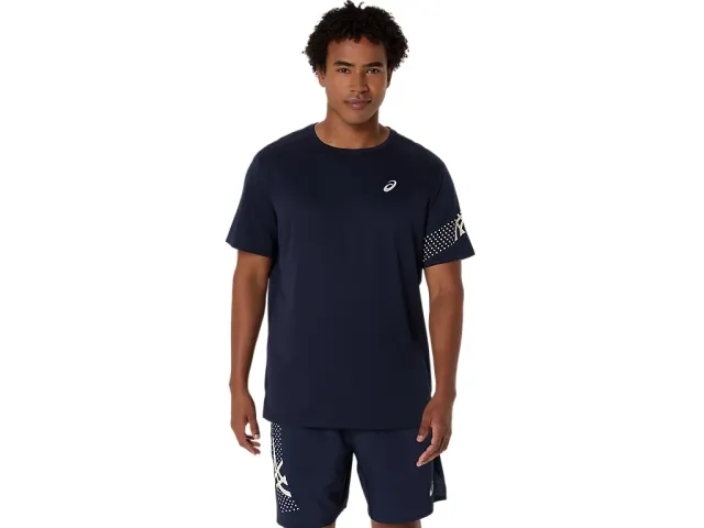 Asics Icon Short Sleeved T-Shirt - Blue - Size XL - Blue