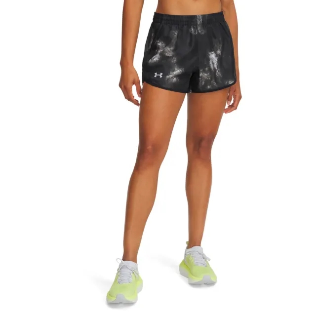 Under Armour Women's Fly-By Printed 3 Shorts - Black/Reflective -  Size: XS
