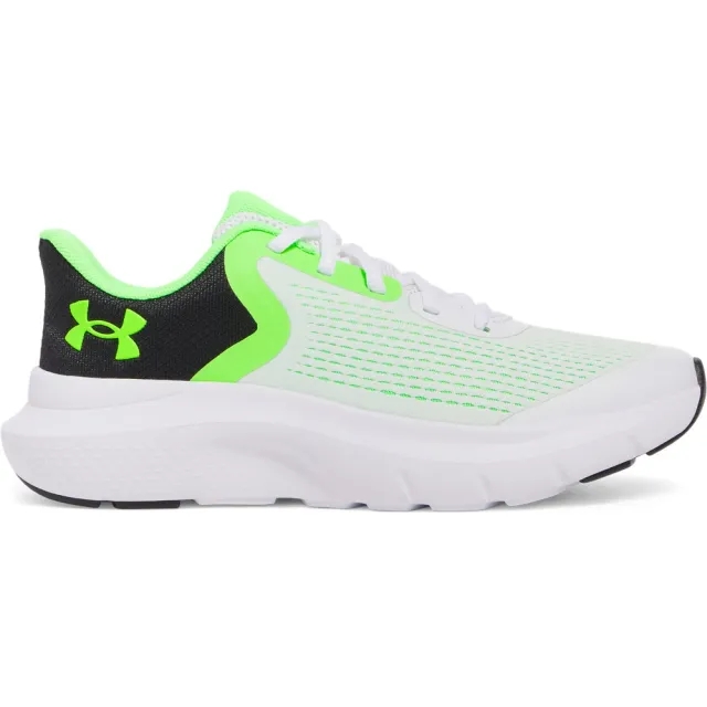 Boys' Grade School  Under Armour  Rogue 5 Running Shoes White / Black / Hyper Green 3