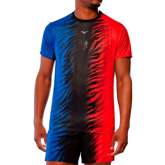 Mizuno DryAeroFlow Graphic Tee Running Shirt Men - Black, Red