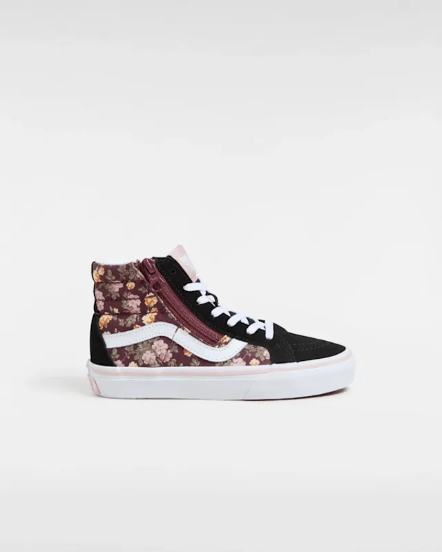 Vans - Kids Sk8-Hi Side Zip (4-8 Years), Black