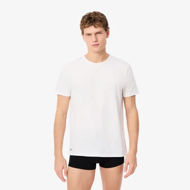 Lacoste 3-Pack Lounge T-shirts - White / Grey Chine / Black