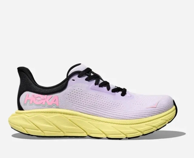 Hoka Women's Arahi 7 Road Running Shoes In Starlight Glow/Yuzu