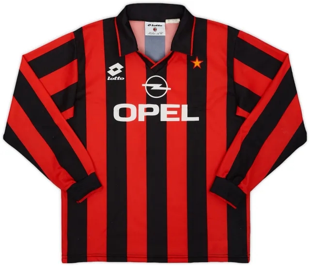 Lotto 1994-95 AC Milan Home L/S Shirt #10 - 8/10 - (S)