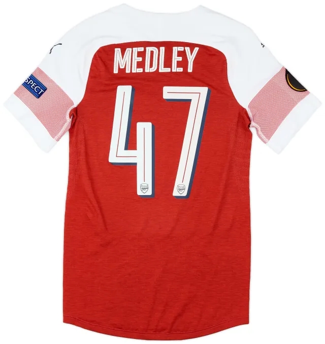 Puma 2018-19 Arsenal Match Issue Europa League Home Shirt Medley #47