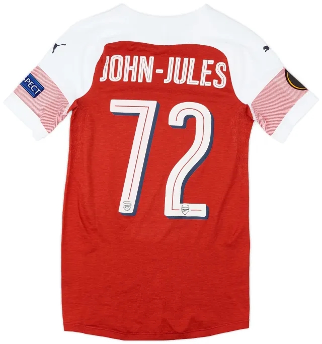 Puma 2018-19 Arsenal Match Issue Europa League Home Shirt John-Jules #72
