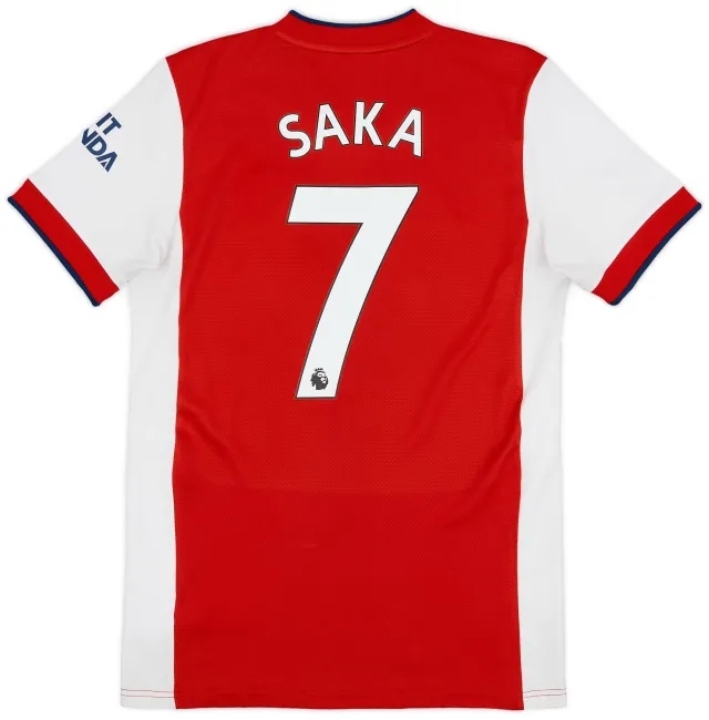 Nike 2021-22 Arsenal Home Shirt Saka #7 - 7/10 - (S)