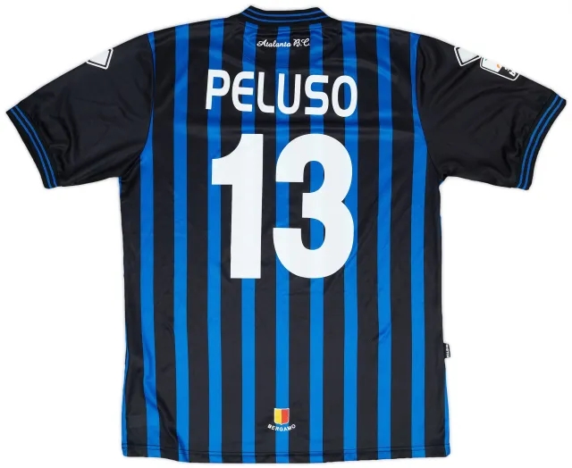Errea 2010-11 Atalanta Match Issue Home Shirt Peluso #13