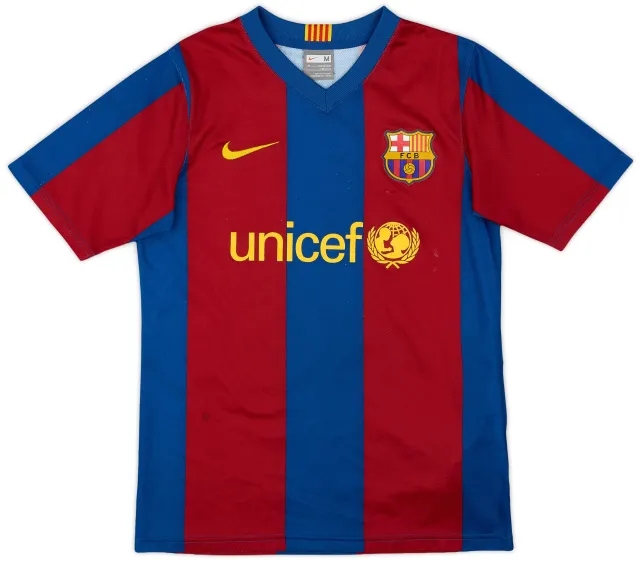 Nike 2007-08 Barcelona Basic Home Shirt - 9/10 - (M.Boys)