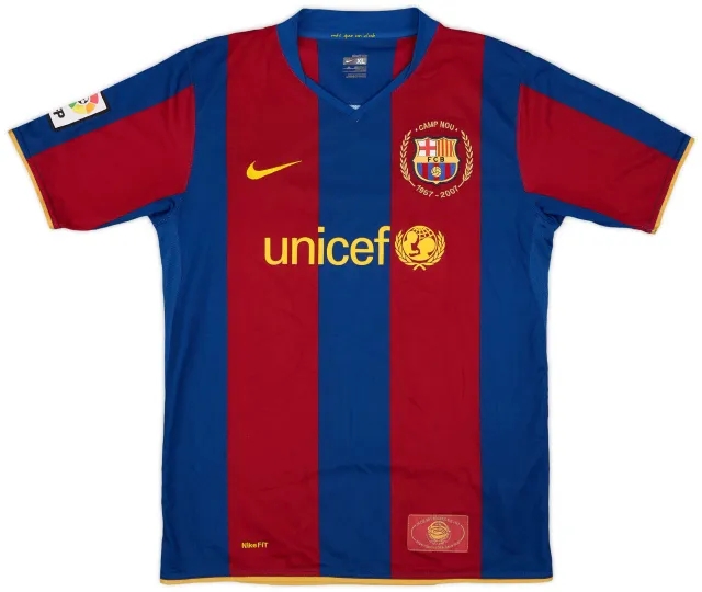 Nike 2007-08 Barcelona Home Shirt - 7/10 - (XL.Boys)