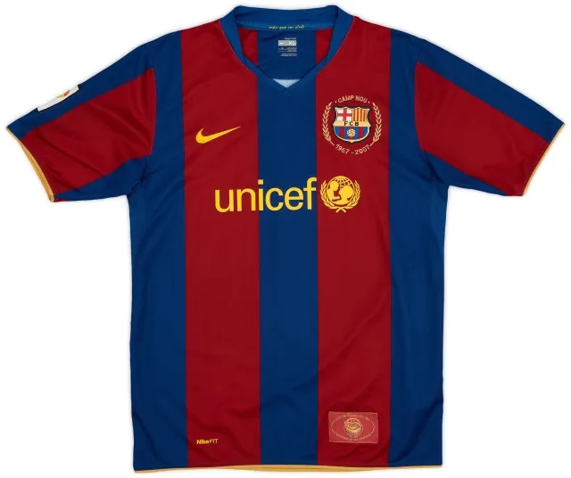 Nike 2007-08 Barcelona Home Shirt - 8/10 - (XL.Boys)