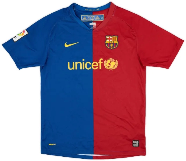 Nike 2008-09 Barcelona Home Shirt - 8/10 - (L.Boys)