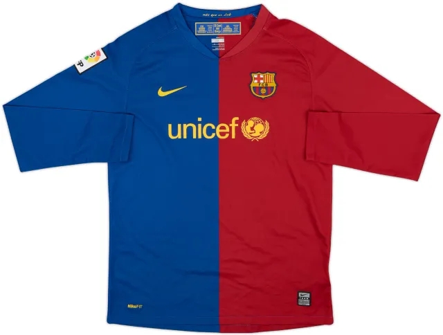 Nike 2008-09 Barcelona Home L/S Shirt Messi #10 - 9/10 - (XXL)