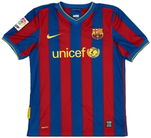 Nike 2009-10 Barcelona Home Shirt - 7/10 - (L.Boys)