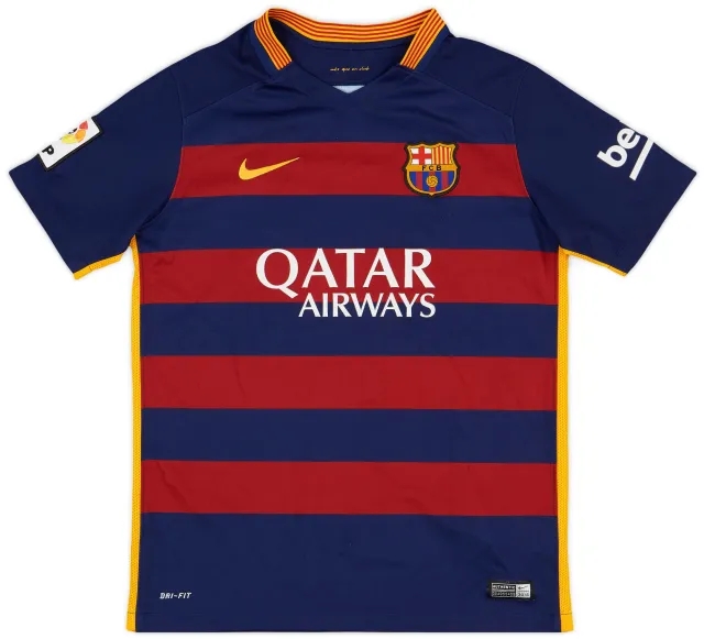 Nike 2015-16 Barcelona Home Shirt - 8/10 - (L.Boys)