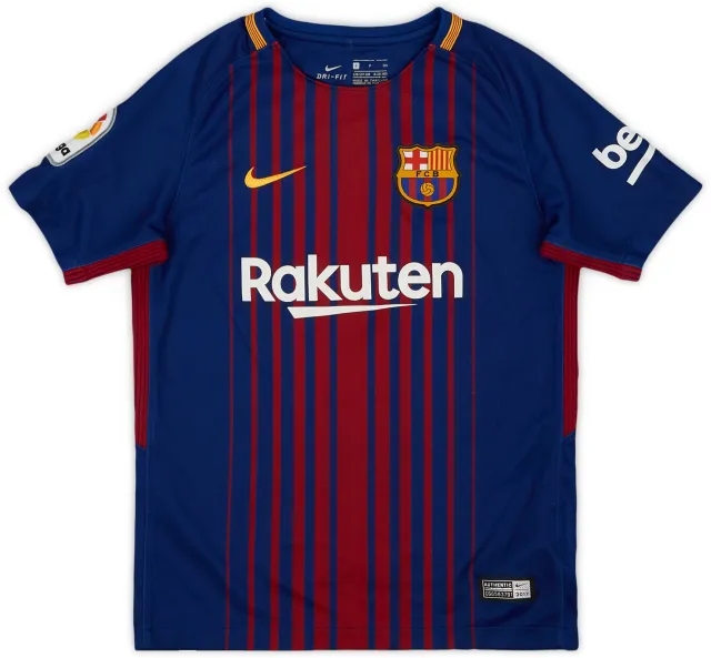 Nike 2017-18 Barcelona Home Shirt - 9/10 - (S.Boys)