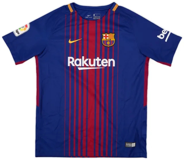 Nike 2017-18 Barcelona Home Shirt - 9/10 - (L.Boys)