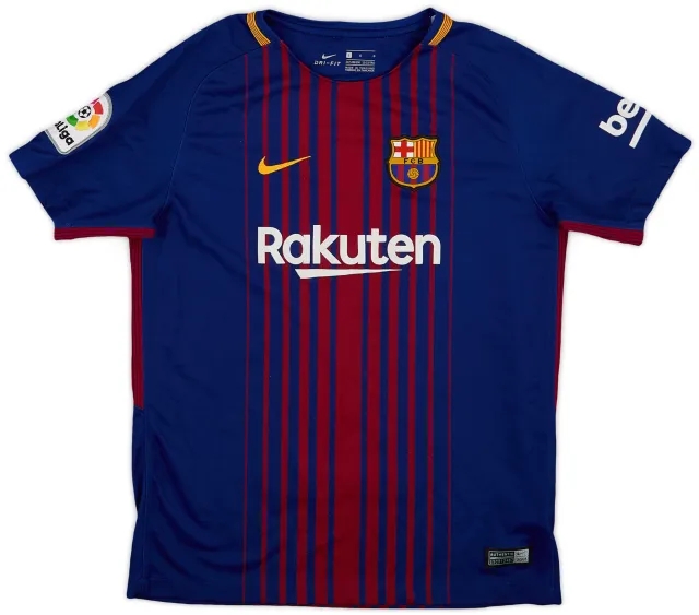 Nike 2017-18 Barcelona Home Shirt - 8/10 - (L.Boys)