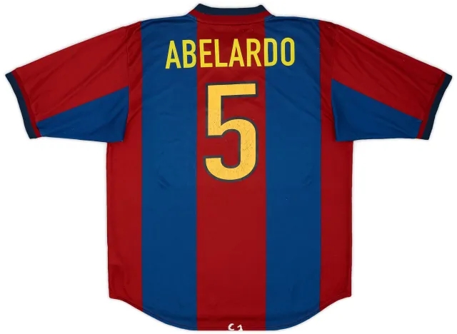 Nike 1998-00 Barcelona Home Shirt Abelardo #5 - 9/10 - (L)