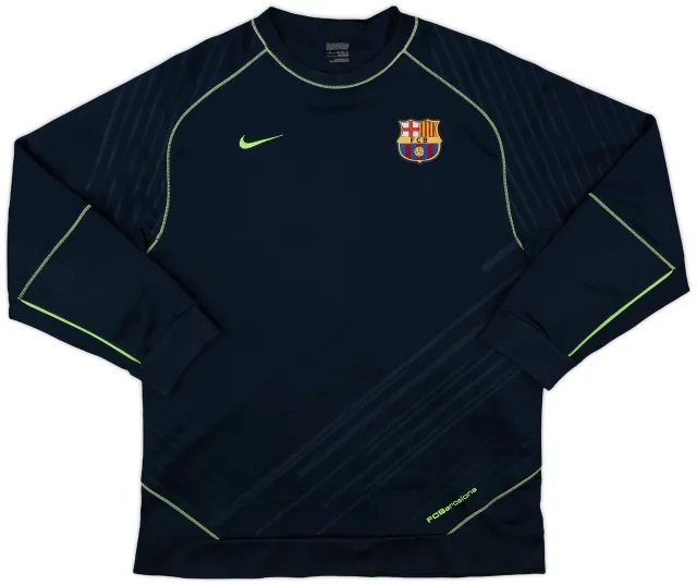 2007-08 Barcelona Nike Sweat Top - 9/10 - (XL.Boys)