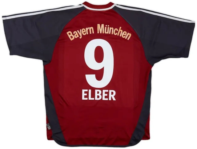 adidas 2001-02 Bayern Munich Home Shirt Elber #9 - 6/10 - (M)
