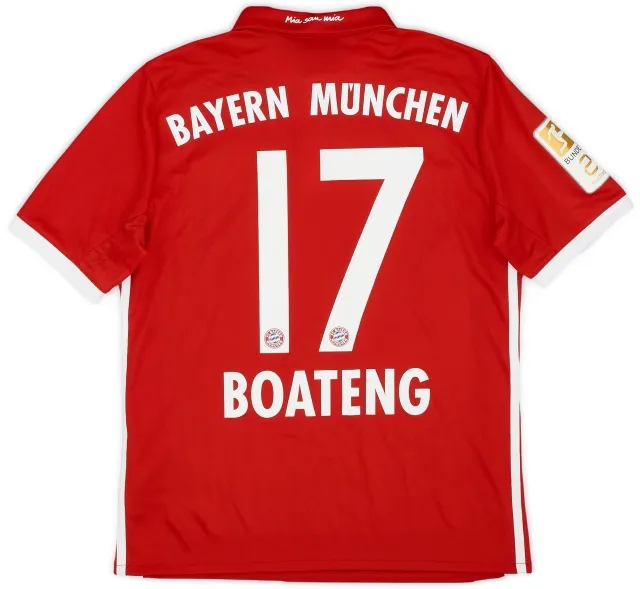 adidas 2016-17 Bayern Munich Home Shirt Boateng #17 - 9/10 - (L.Boys)