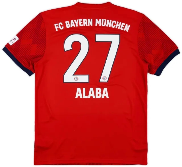 adidas 2018-19 Bayern Munich Home Shirt Alaba #27 - 9/10 - (M)