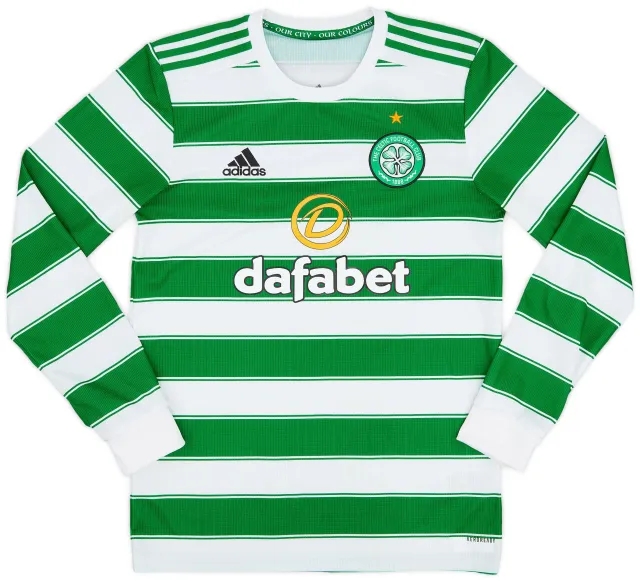 adidas 2021-22 Celtic Home L/S Shirt - 9/10 - (S)