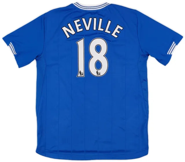 LeCoqSportif 2009-10 Everton Home Shirt Neville #18 - 9/10 - (XL.Boys)