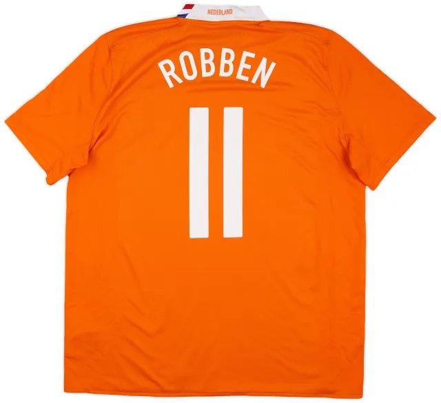 Nike 2008-10 Netherlands Home Shirt Robben #11 - 7/10 - (XL)