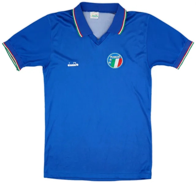 Diadora 1986-90 Italy Home Shirt - 8/10 - (M)
