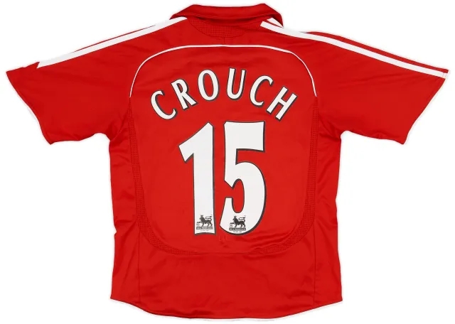 adidas 2006-08 Liverpool Home Shirt Crouch #15 - 8/10 - (M.Boys)