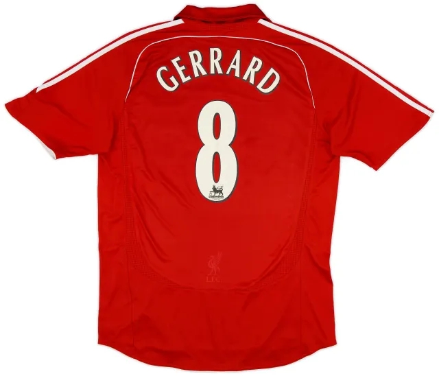 adidas 2006-08 Liverpool Home Shirt Gerrard #8 - 5/10 - (L)