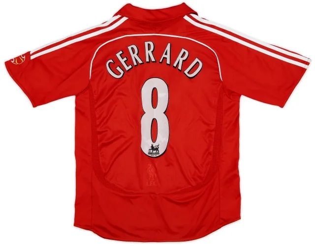 adidas 2006-08 Liverpool Home Shirt Gerrard #8 - 6/10 - (XL.Boys)
