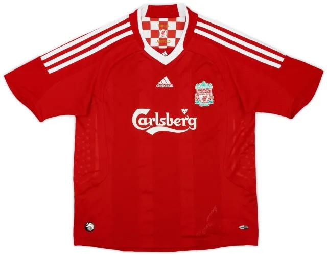 adidas 2008-10 Liverpool Home Shirt - 9/10 - (M.Boys)