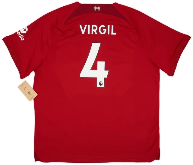 Nike 2022-23 Liverpool Home Shirt Virgil #4 (XXL)
