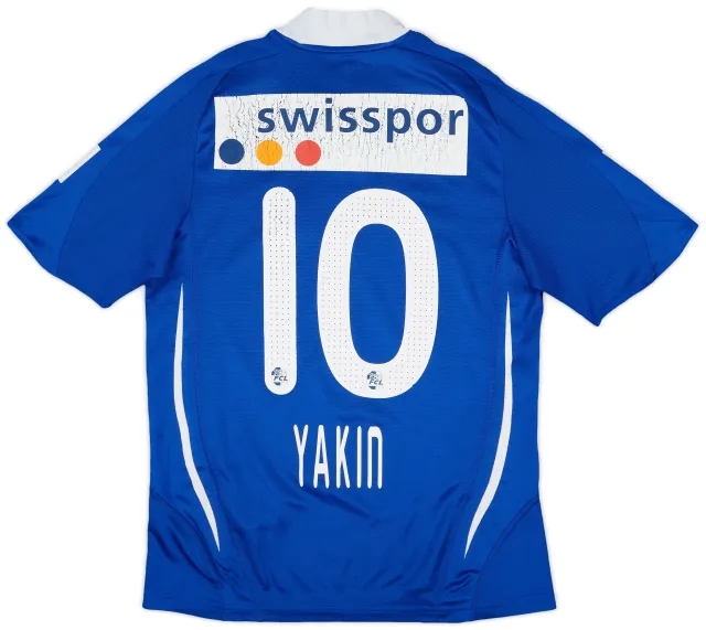 adidas 2008-09 FC Luzern Player Issue Home Shirt Yakin #10 - 4/10 - (S)