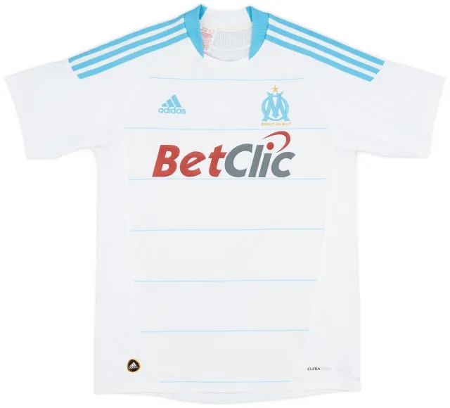 adidas 2010-11 Olympique Marseille Home Shirt - 9/10 - (XL.Boys)