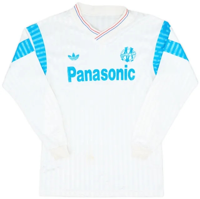 adidas 1990-91 Olympique Marseille Home L/S Shirt - 6/10 - (S)